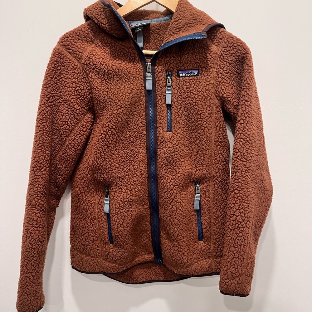 Patagonia Women's Retro Pile Fleece Hoodie in Brown